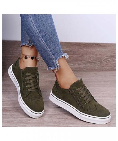 Fashion Spring and Summer Women Casual Shoes Large Size Comfortable Round Toe Lace Up Casual Womens Shoes Jean Look Green $16...