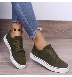 Fashion Spring and Summer Women Casual Shoes Large Size Comfortable Round Toe Lace Up Casual Womens Shoes Jean Look Green $16...