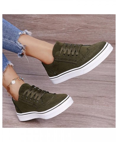 Fashion Spring and Summer Women Casual Shoes Large Size Comfortable Round Toe Lace Up Casual Womens Shoes Jean Look Green $16...