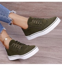 Fashion Spring and Summer Women Casual Shoes Large Size Comfortable Round Toe Lace Up Casual Womens Shoes Jean Look Green $16...