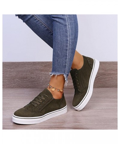 Fashion Spring and Summer Women Casual Shoes Large Size Comfortable Round Toe Lace Up Casual Womens Shoes Jean Look Green $16...