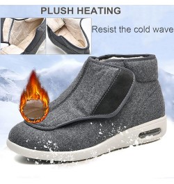 Men Stylish Diabetic Shoes,Bigfoot Bone Shoes for The Elderly Shoes Widen Foot Add Fat Instep High Men and Women Winter Wool ...