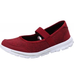 Slip on Sneakers Women Casual ShoesSlack Slip On Sneakers Soft Sole Flat Sneakers Red $10.64 Athletic Shoes