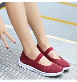 Slip on Sneakers Women Casual ShoesSlack Slip On Sneakers Soft Sole Flat Sneakers Red $10.64 Athletic Shoes