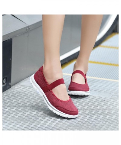 Slip on Sneakers Women Casual ShoesSlack Slip On Sneakers Soft Sole Flat Sneakers Red $10.64 Athletic Shoes