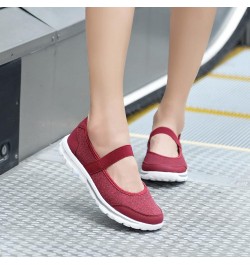 Slip on Sneakers Women Casual ShoesSlack Slip On Sneakers Soft Sole Flat Sneakers Red $10.64 Athletic Shoes