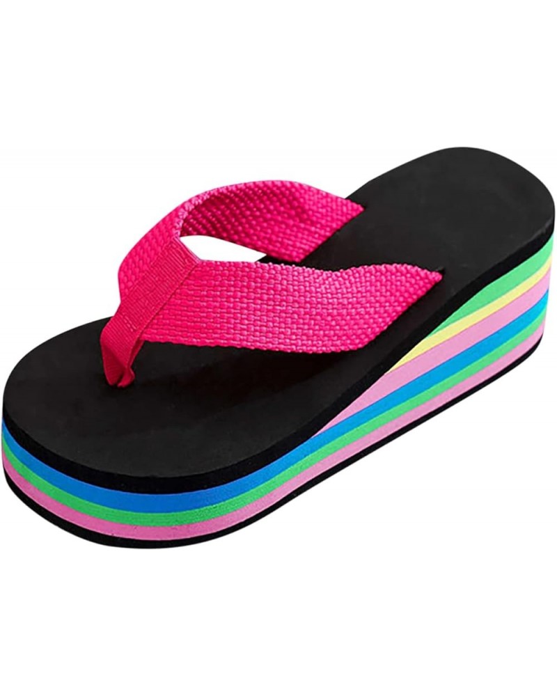 Beach Flip Flops, Women Summer Beach Slippers Pearl Rhinestone Flip Flops Z-06 Red $11.10 Outdoor Shoes