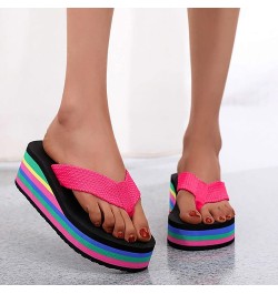 Beach Flip Flops, Women Summer Beach Slippers Pearl Rhinestone Flip Flops Z-06 Red $11.10 Outdoor Shoes