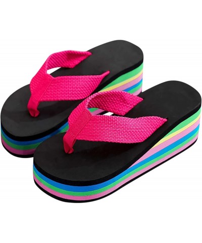 Beach Flip Flops, Women Summer Beach Slippers Pearl Rhinestone Flip Flops Z-06 Red $11.10 Outdoor Shoes