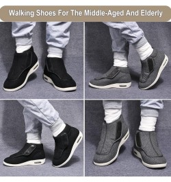 Men Stylish Diabetic Shoes,Bigfoot Bone Shoes for The Elderly Shoes Widen Foot Add Fat Instep High Men and Women Winter Wool ...