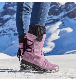 Winter Boots for Women Warm Fur Lined Snow Boots Waterproof Ankle Boots Outdoor Shoes Hiking Comfortable Shoes for Women C2-p...