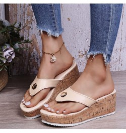 LONG-M Women Sandals Slippers Female Casual Platform Flip Flops Fashion Comfortable Outdoor Beach Slides Beige 37 $25.43 Sandals