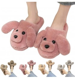 Fashion Autumn And Winter Women Slippers Flat Non Slip Plush Warm Comfortable Cute Slippers for Women Washable Hot Pink $12.6...