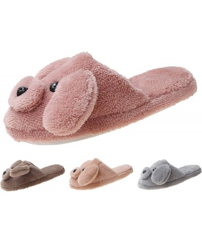 Fashion Autumn And Winter Women Slippers Flat Non Slip Plush Warm Comfortable Cute Slippers for Women Washable Hot Pink $12.6...