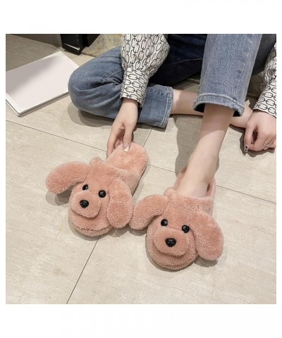 Fashion Autumn And Winter Women Slippers Flat Non Slip Plush Warm Comfortable Cute Slippers for Women Washable Hot Pink $12.6...