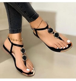 Orthopedic Sandals for Women, Sandals for Women with Arch Support Open Toe Flip Flops Thong Sandal with Buckle Strap X02-blac...