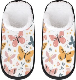 Sunflower Blue Butterfly Women's Indoor Bedroom Slippers Soft Fuzzy Slip On House Slippers for Winter Bedroom Outdoor White, ...