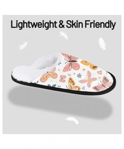 Sunflower Blue Butterfly Women's Indoor Bedroom Slippers Soft Fuzzy Slip On House Slippers for Winter Bedroom Outdoor White, ...