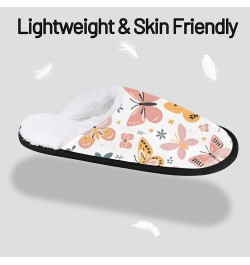 Sunflower Blue Butterfly Women's Indoor Bedroom Slippers Soft Fuzzy Slip On House Slippers for Winter Bedroom Outdoor White, ...