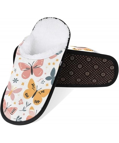 Sunflower Blue Butterfly Women's Indoor Bedroom Slippers Soft Fuzzy Slip On House Slippers for Winter Bedroom Outdoor White, ...