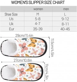 Sunflower Blue Butterfly Women's Indoor Bedroom Slippers Soft Fuzzy Slip On House Slippers for Winter Bedroom Outdoor White, ...