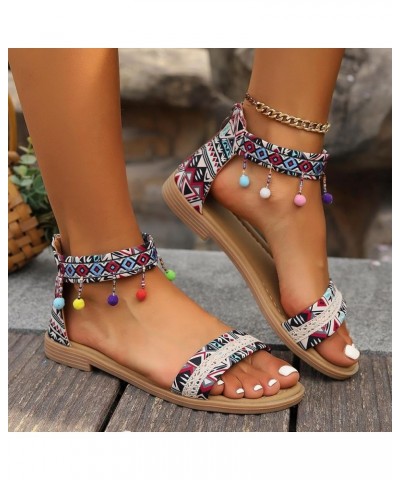 Flip Flop Heels For Women Wide Width Pearl Sandals For Women Platform Sandals For Walking Wine $11.24 Sandals