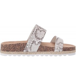 Women's Double Play Slide Sandal White Snake $17.41 Sandals