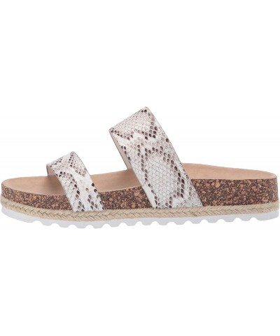 Women's Double Play Slide Sandal White Snake $17.41 Sandals