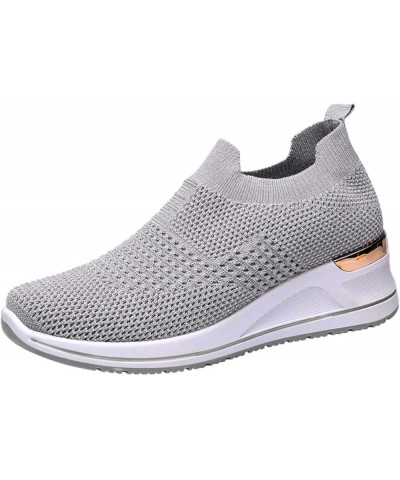 Nursing Shoes for Women Women Wedge Trainer Shoes Leisure Breathable Mesh Outdoor Fitness Running Sport Sneakers Grey $19.48 ...