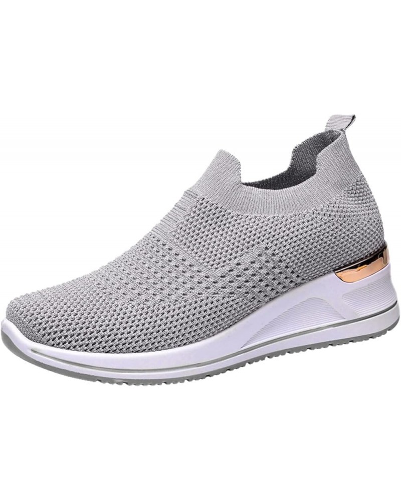 Nursing Shoes for Women Women Wedge Trainer Shoes Leisure Breathable Mesh Outdoor Fitness Running Sport Sneakers Grey $19.48 ...