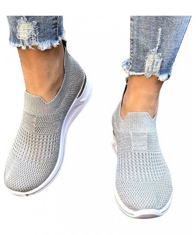 Nursing Shoes for Women Women Wedge Trainer Shoes Leisure Breathable Mesh Outdoor Fitness Running Sport Sneakers Grey $19.48 ...