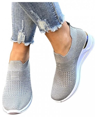 Nursing Shoes for Women Women Wedge Trainer Shoes Leisure Breathable Mesh Outdoor Fitness Running Sport Sneakers Grey $19.48 ...