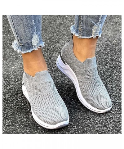 Nursing Shoes for Women Women Wedge Trainer Shoes Leisure Breathable Mesh Outdoor Fitness Running Sport Sneakers Grey $19.48 ...