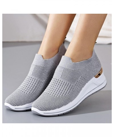 Nursing Shoes for Women Women Wedge Trainer Shoes Leisure Breathable Mesh Outdoor Fitness Running Sport Sneakers Grey $19.48 ...