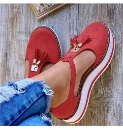 Sandals for Women Platform Womens Casual Round Toe Breathable Wedges Bowknot Hollow Out Walking Beach Shoes,Gray,40 35 Red $1...