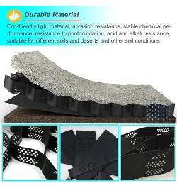 Foldable & Scalable Geo Grid Fabric - 5cm/2 Inch Tall, Black Anti-Deformation Gravel Stabilizer Grid, for Slope Steep Drivewa...