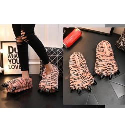 Unisex Funny Animal Paw slippers Shoes Furry Dinosaur bear Claw Slippers Cartoon plush slippers Tiger $9.50 Slippers