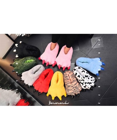 Unisex Funny Animal Paw slippers Shoes Furry Dinosaur bear Claw Slippers Cartoon plush slippers Tiger $9.50 Slippers