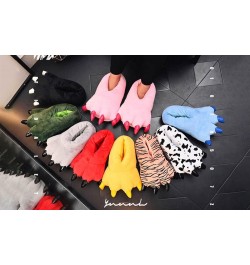 Unisex Funny Animal Paw slippers Shoes Furry Dinosaur bear Claw Slippers Cartoon plush slippers Tiger $9.50 Slippers