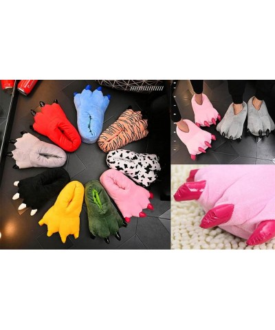 Unisex Funny Animal Paw slippers Shoes Furry Dinosaur bear Claw Slippers Cartoon plush slippers Tiger $9.50 Slippers