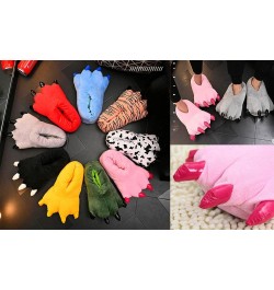 Unisex Funny Animal Paw slippers Shoes Furry Dinosaur bear Claw Slippers Cartoon plush slippers Tiger $9.50 Slippers