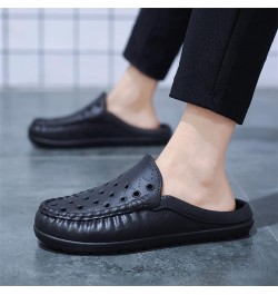 Men's Lightweight Slippers Waterproof Closed Toe Slippers Breathable House Slipper Wear Resistant Sandals Indoor Outdoor D Bl...