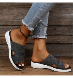 2023 Women Casual Summer Daily Comfy Slip on Sandals, Women's Soft & Comfortable Fish Mouth Sandals Mesh Breathable with Arch...