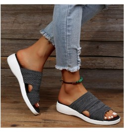 2023 Women Casual Summer Daily Comfy Slip on Sandals, Women's Soft & Comfortable Fish Mouth Sandals Mesh Breathable with Arch...