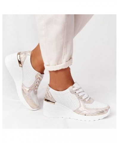 Womens Canvas Sneaker Casual Toe Breathable Women's Sneakers Summer Round Lace-up Platform Women's Sneakers Shoes for Shower ...