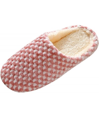 Fuzzy Slipper Women Slides Womens Slip on Fuzzy Slipper Memory Foam Soft Plush Slipper Indoor House Comfort Shoes Z6-red $8.0...