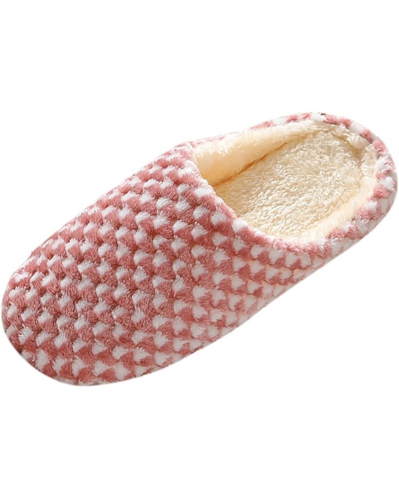 Fuzzy Slipper Women Slides Womens Slip on Fuzzy Slipper Memory Foam Soft Plush Slipper Indoor House Comfort Shoes Z6-red $8.0...