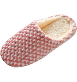 Fuzzy Slipper Women Slides Womens Slip on Fuzzy Slipper Memory Foam Soft Plush Slipper Indoor House Comfort Shoes Z6-red $8.0...