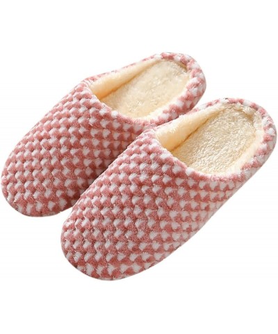 Fuzzy Slipper Women Slides Womens Slip on Fuzzy Slipper Memory Foam Soft Plush Slipper Indoor House Comfort Shoes Z6-red $8.0...