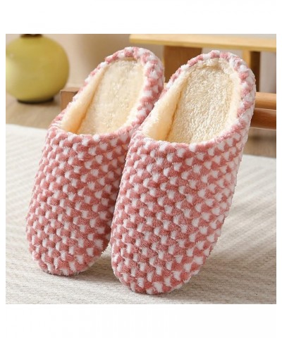 Fuzzy Slipper Women Slides Womens Slip on Fuzzy Slipper Memory Foam Soft Plush Slipper Indoor House Comfort Shoes Z6-red $8.0...